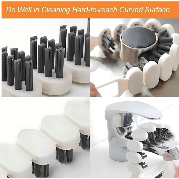 Multi-Use Household Kitchen Bathroom Curved & Faucet Cleaning Brushes Set - Picture 4 of 6